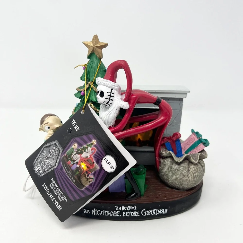Disney Nightmare Before Christmas 30th Anniversary Santa Jack Light Up Scene NEW